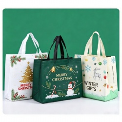Christmas Non-Woven Gift Bag - Bell Snowman Golden Tree Reindeer